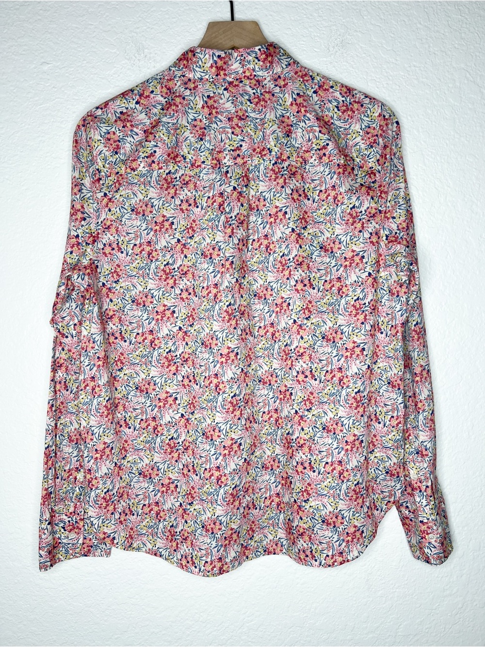 J. Crew Liberty Fabric Pink Floral Popover Blouse Cotton size 12 - Picture 3 of 7